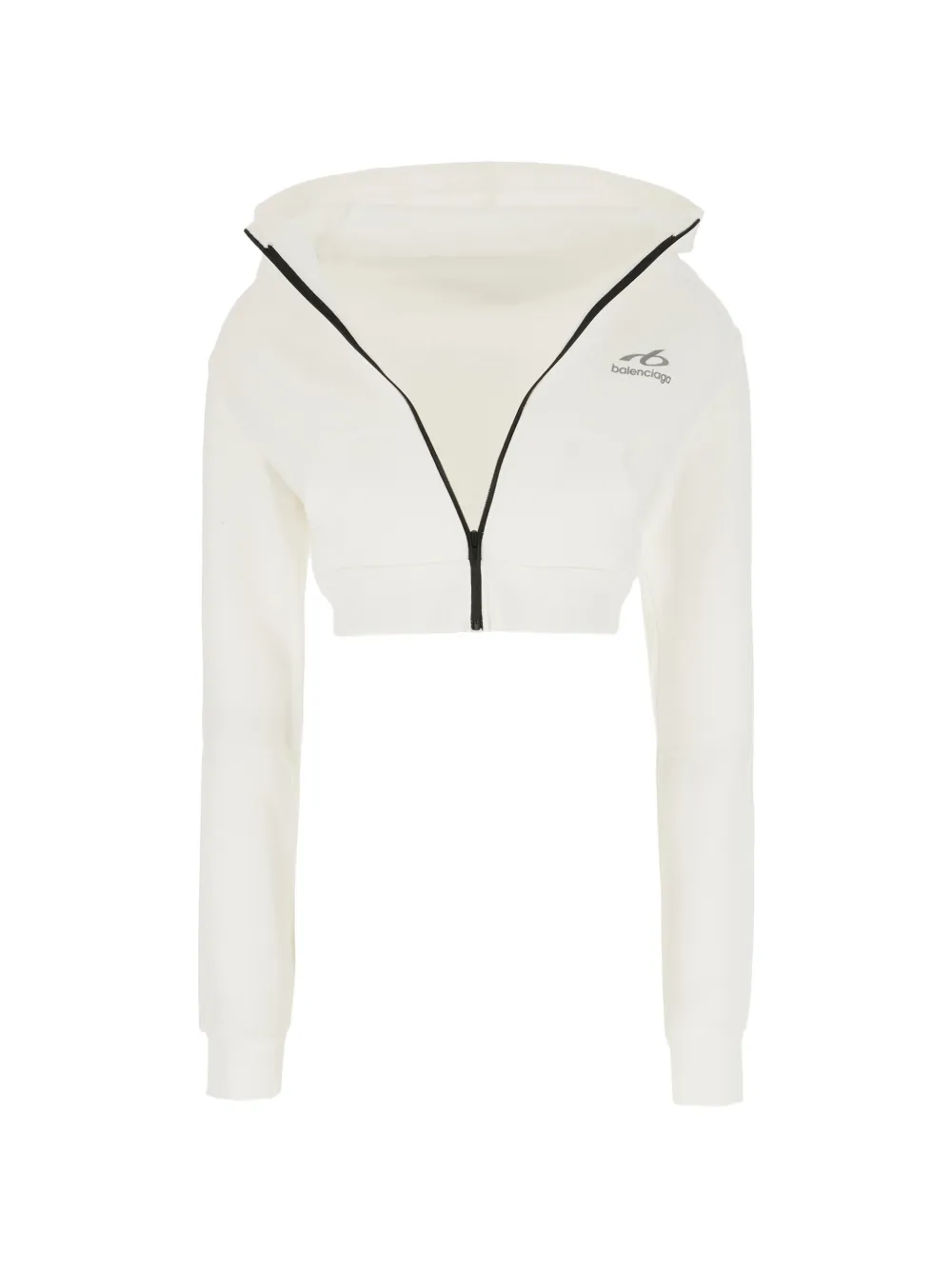 Balenciaga cropped zip-up hoodie - White