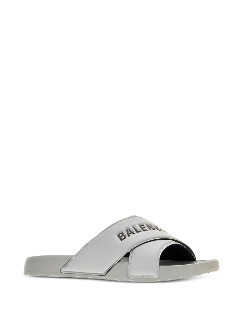 Balenciaga Sporty Pool Slides in Grey, view 2