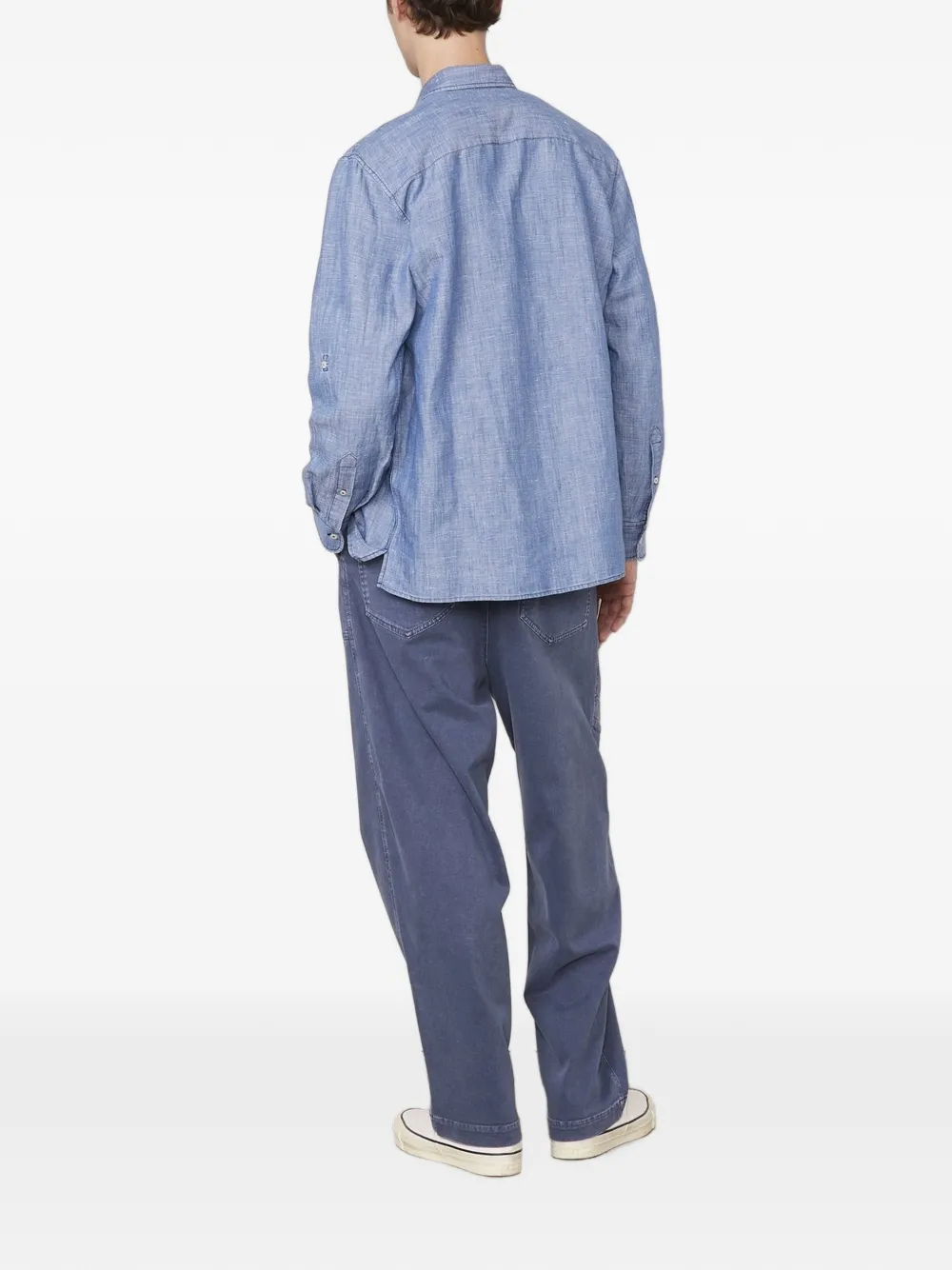 Officine Generale Button-up shirtjack met borstzak Blauw