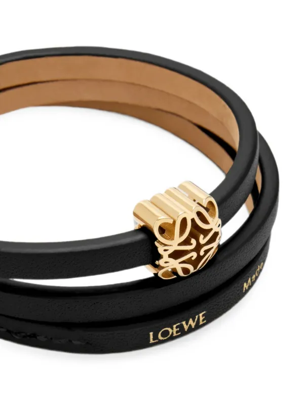 LOEWE アナグラム ボンベ ツイスト ブレスレット | ブラック | FARFETCH JP