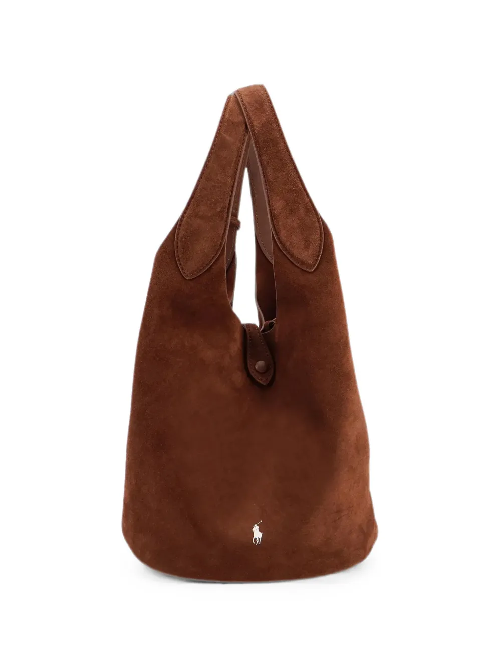 Polo Ralph Lauren logo-embroidered suede shoulder bag - Marrone