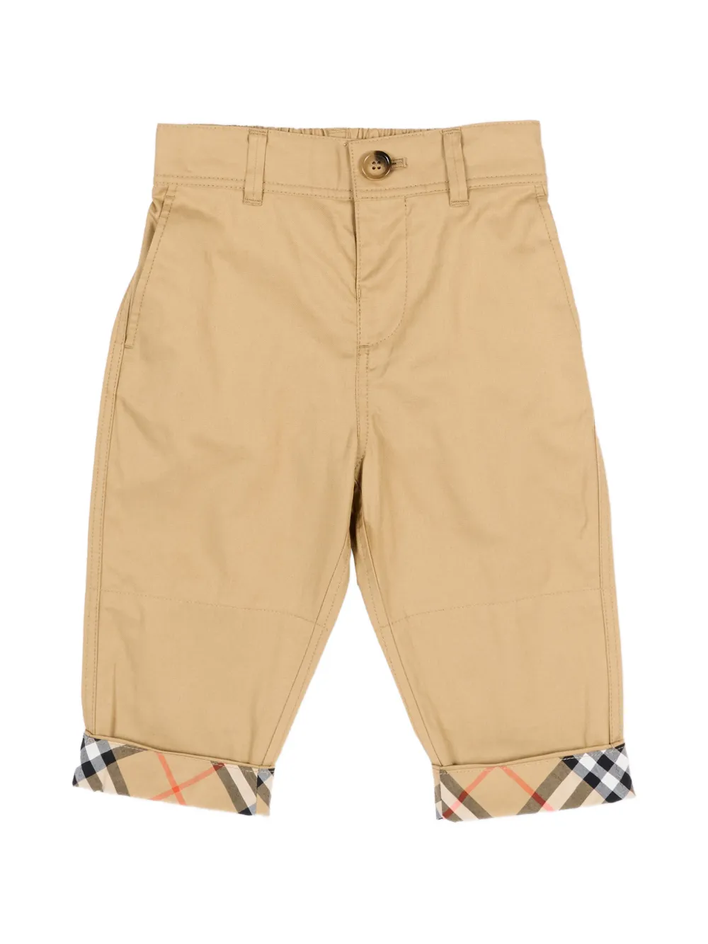 Burberry Kids Check-cuff trousers - Nude