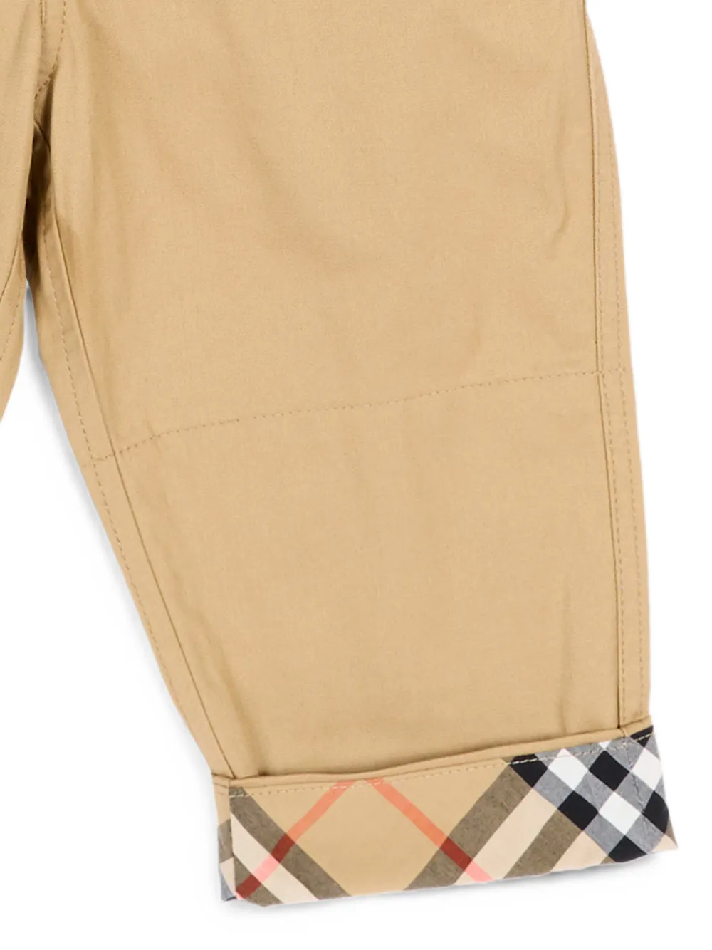 Burberry Kids Broek met omgeslagen pijpen Beige