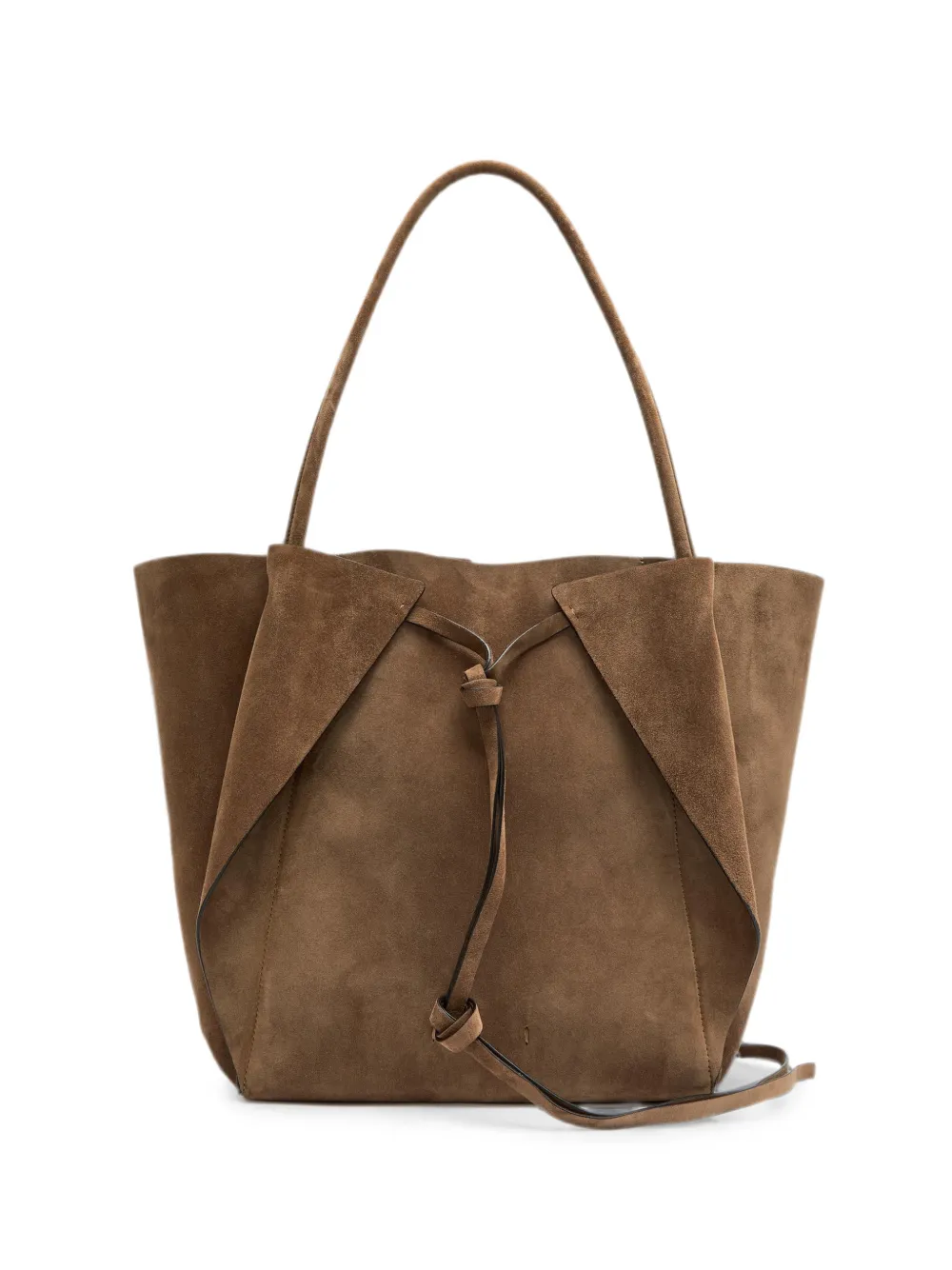 Gabriela Hearst Marija suede knotted-strap tote bag - Marrone