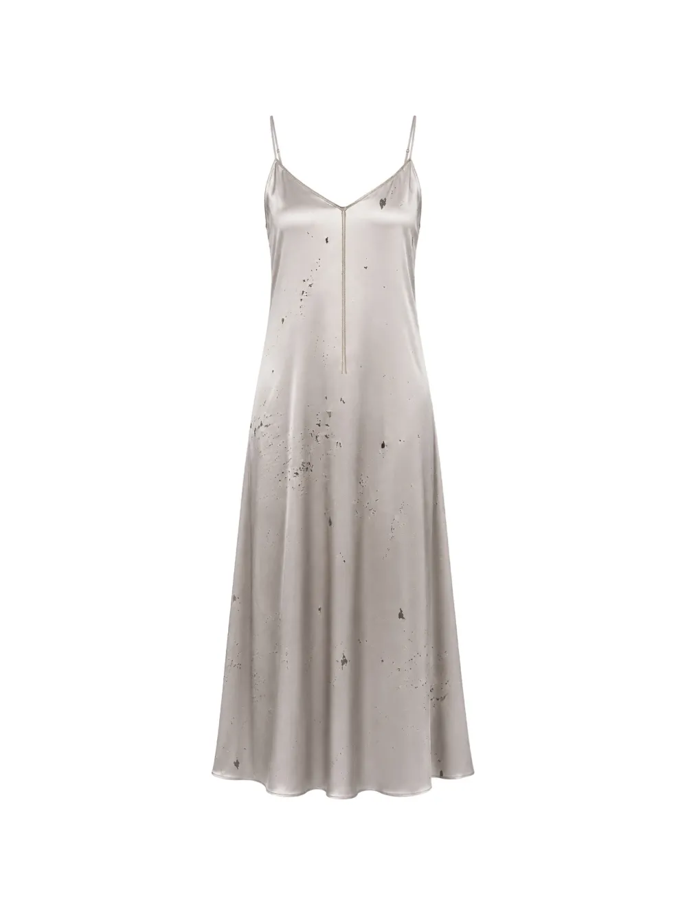 MAX ET MOI distressed-effect satin-finish dress - Neutrals