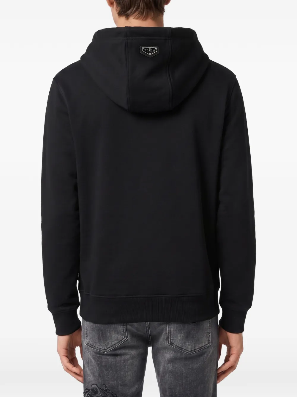 Philipp Plein Hoodie verfraaid met kristallen en doodskop-patroon Zwart