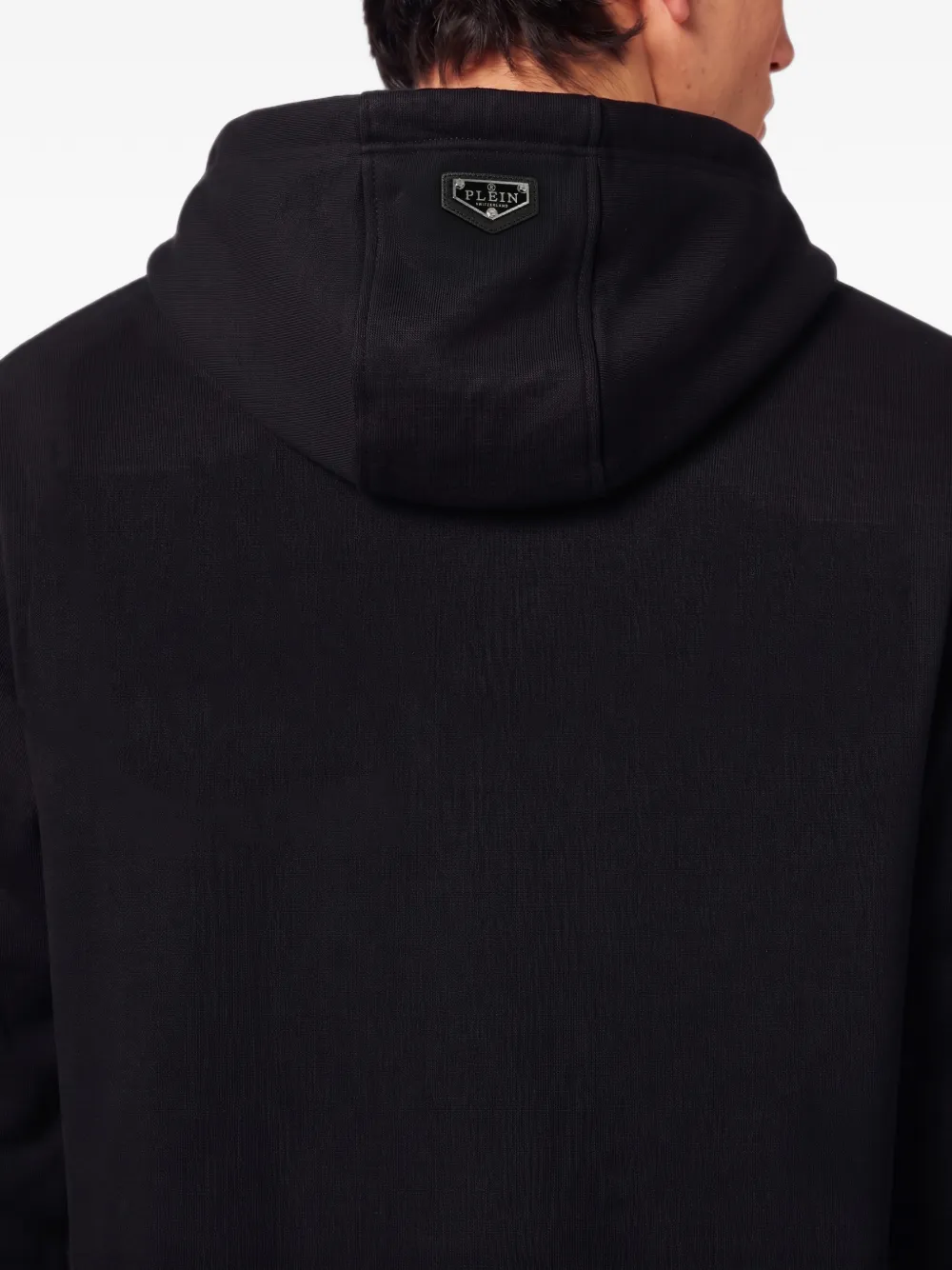 Philipp Plein Hoodie verfraaid met kristallen en doodskop-patroon Zwart