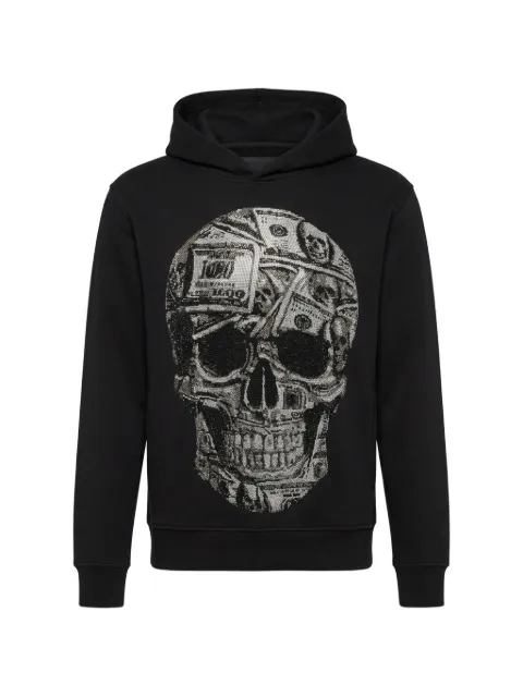 Philipp Plein jersey hoodie Skull Dollar stones