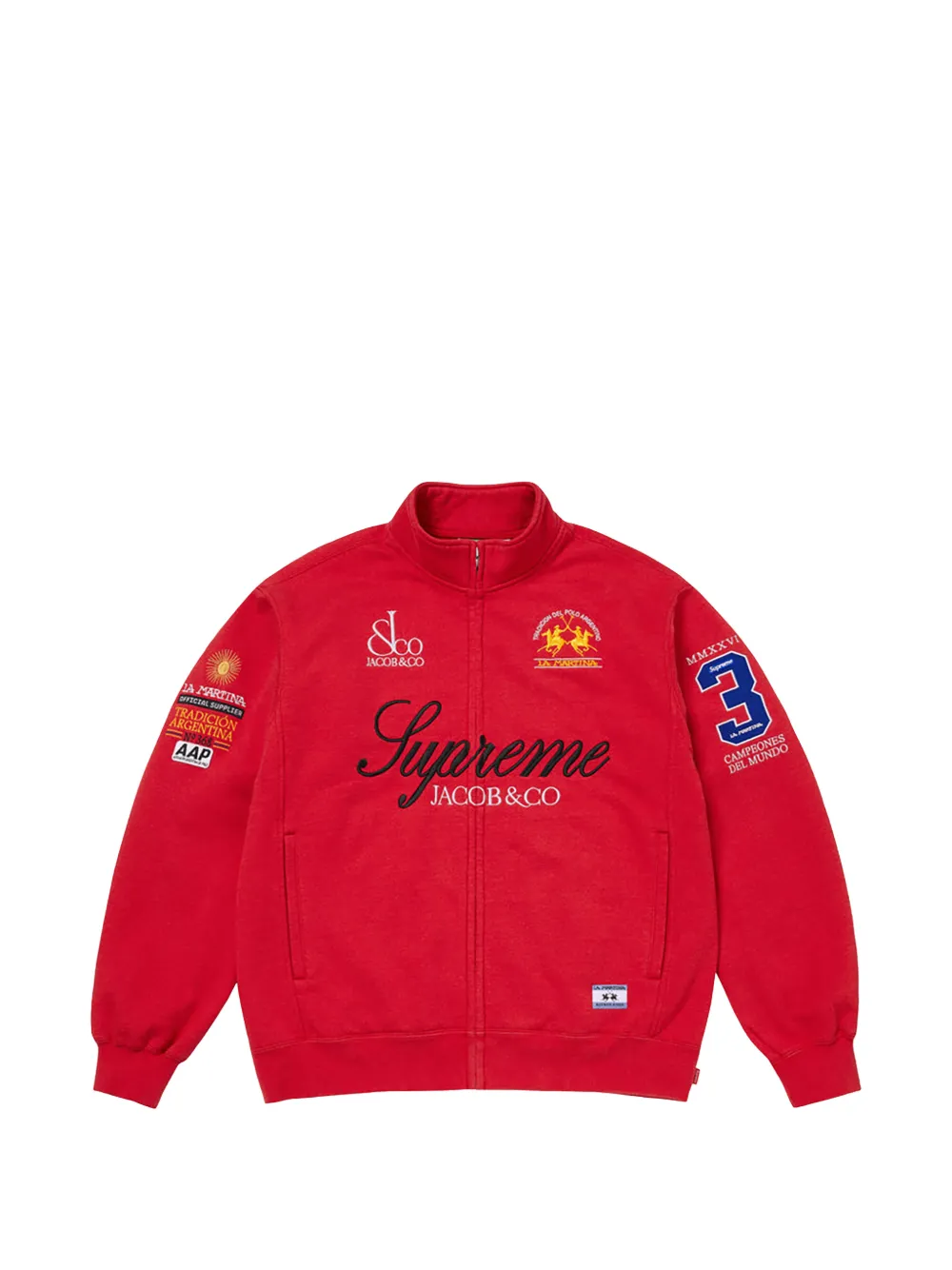 Supreme x La Martina x Jacob & Co zip-up sweater - Rosso