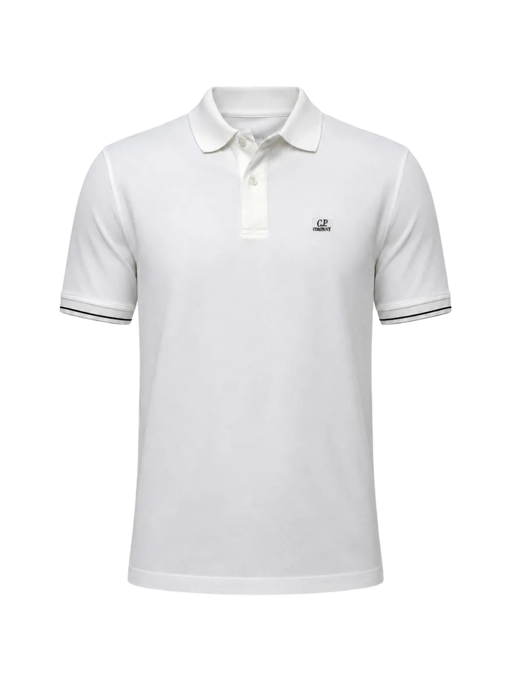C.P. Company Polo crop con applicazione logo - Bianco