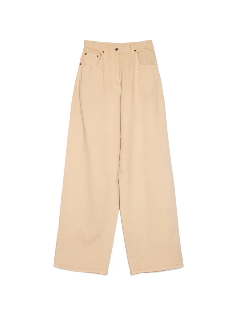 N°21 Tonal-topstitching Wide-leg Jeans In Neutral