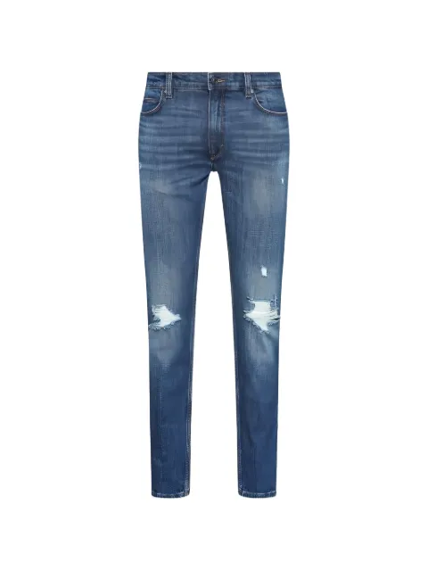 BOSS distressed whiskered jeans
