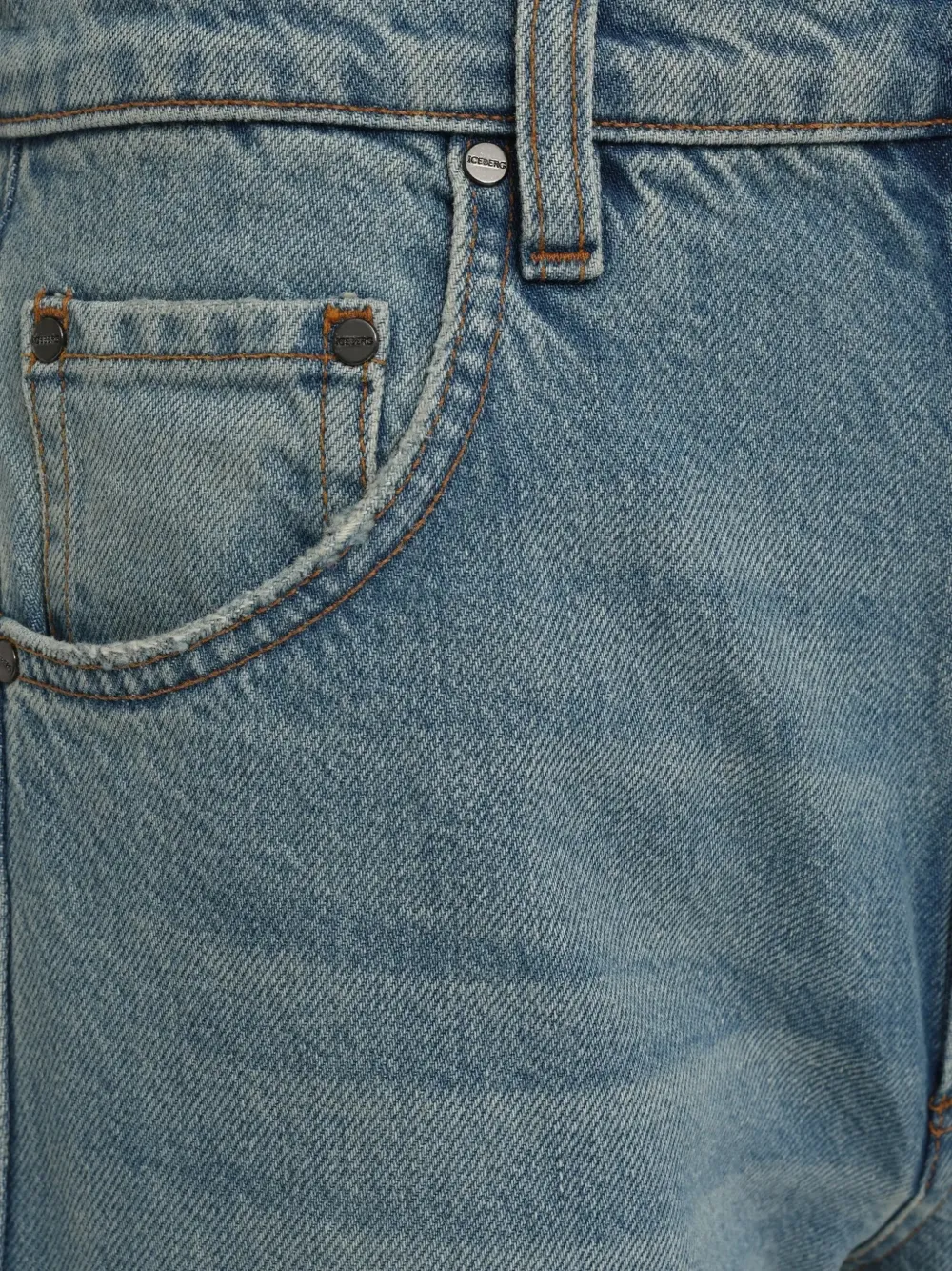 Iceberg Straight jeans met vervaagd effect Blauw