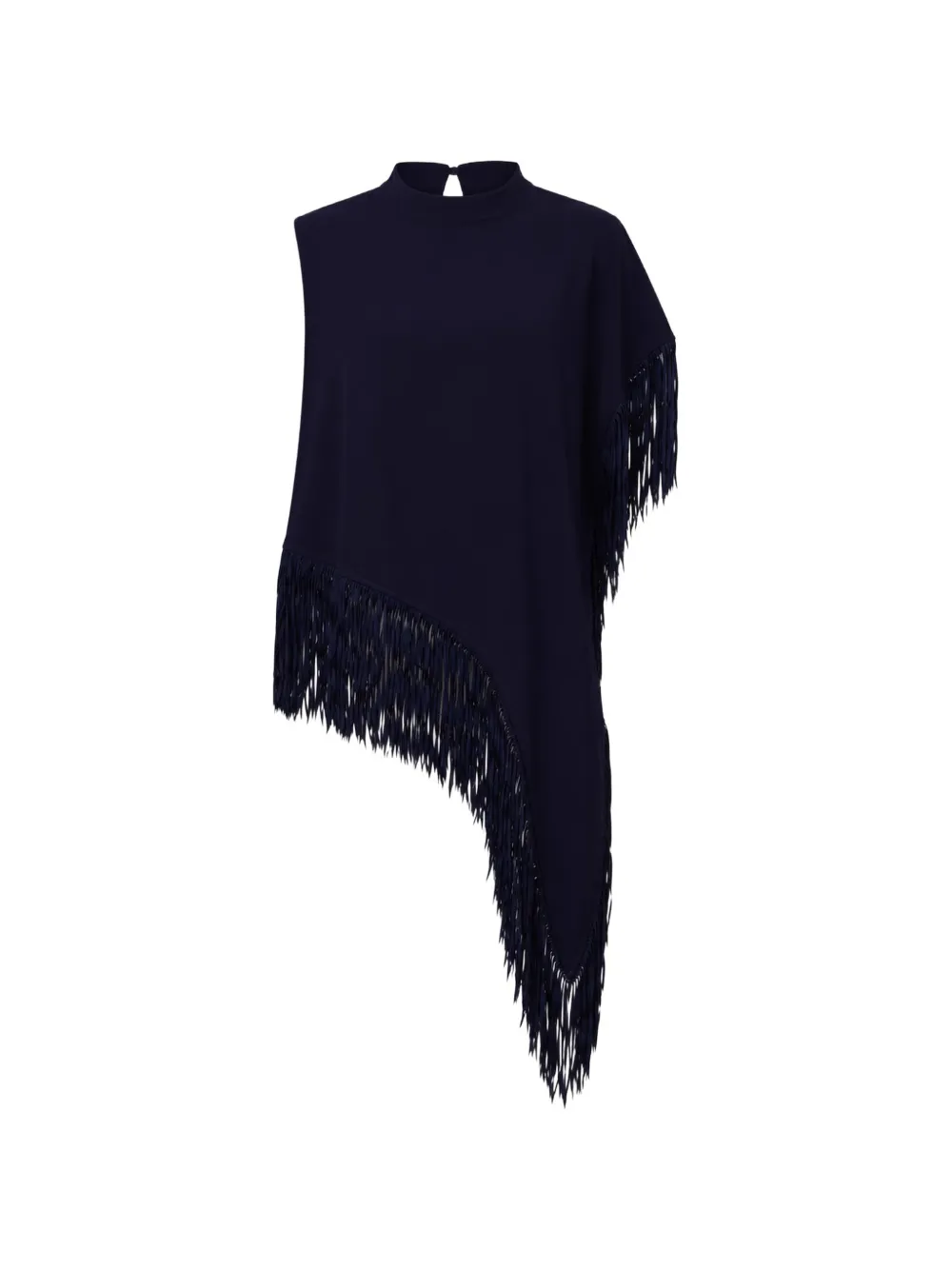 BOSS fringe-trim asymmetric top - Blu