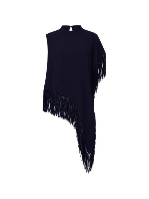 BOSS fringe-trim asymmetric top