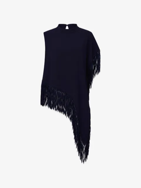 BOSS fringe-trim asymmetric top