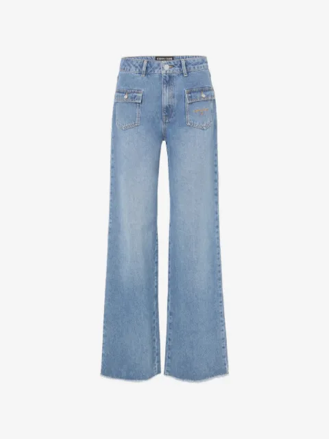 Iceberg patch-pocket frayed jeans