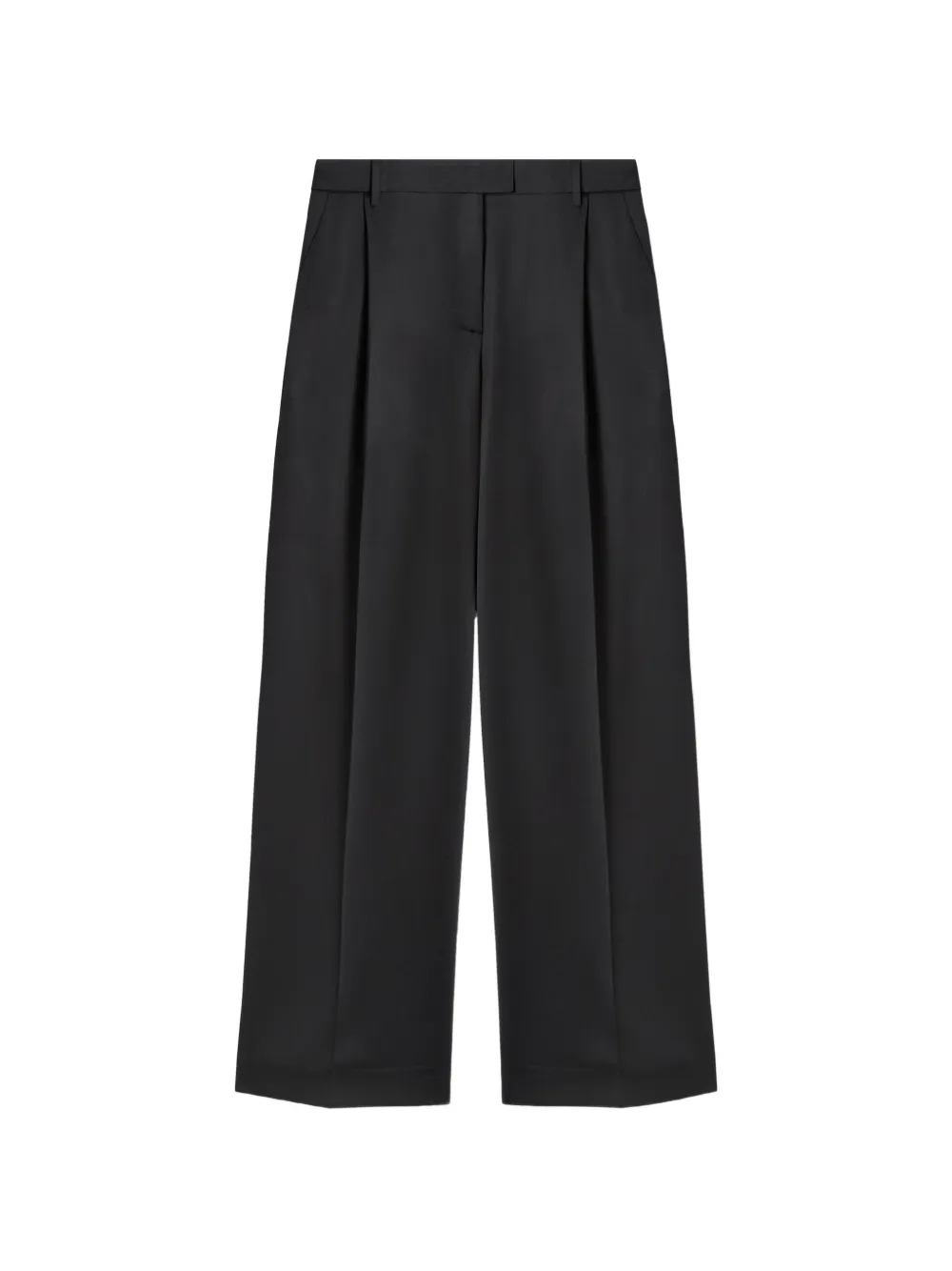 La DoubleJ pleated straight-leg trousers - Schwarz