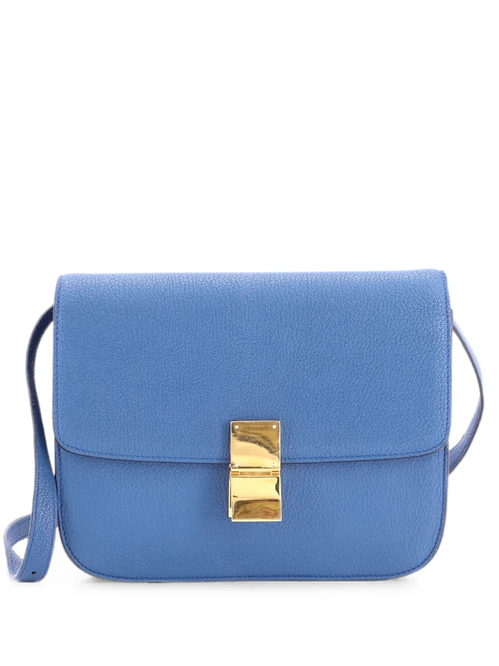 Celine Pre-Owned Borsa a tracolla Classic Box media in pelle martellata - Blu