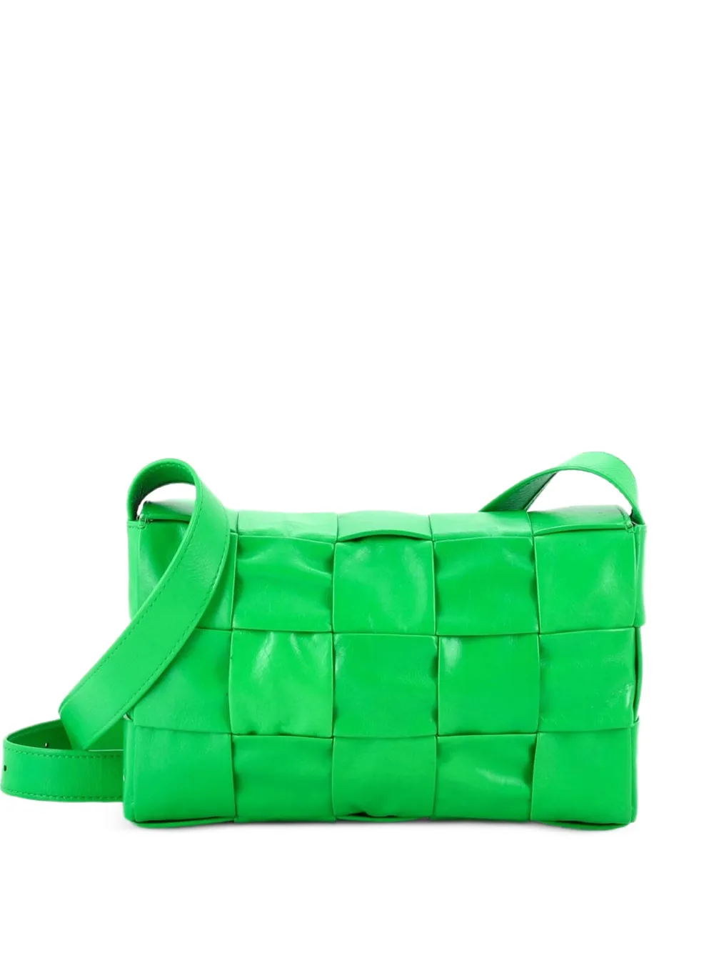 Bottega Veneta Pre-Owned Cassette Maxi Intrecciato Leather crossbody bag - Green
