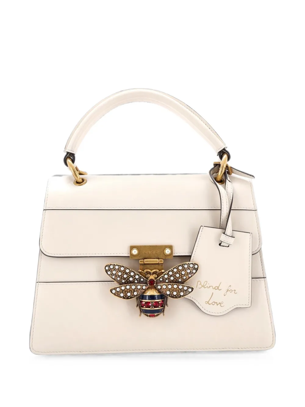 Gucci Pre-Owned Kleine Queen Margaret Satchel-Tasche aus Leder in Colour-Block-Optik - Weiß