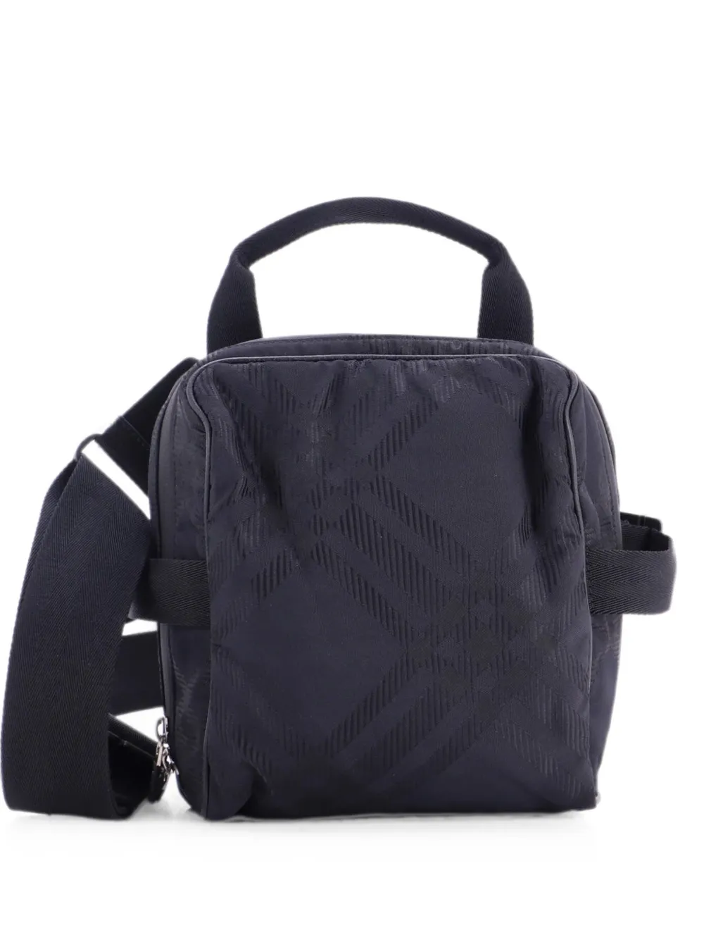 Burberry Pre-Owned Borsa a tracolla in jacquard Square Check - Nero