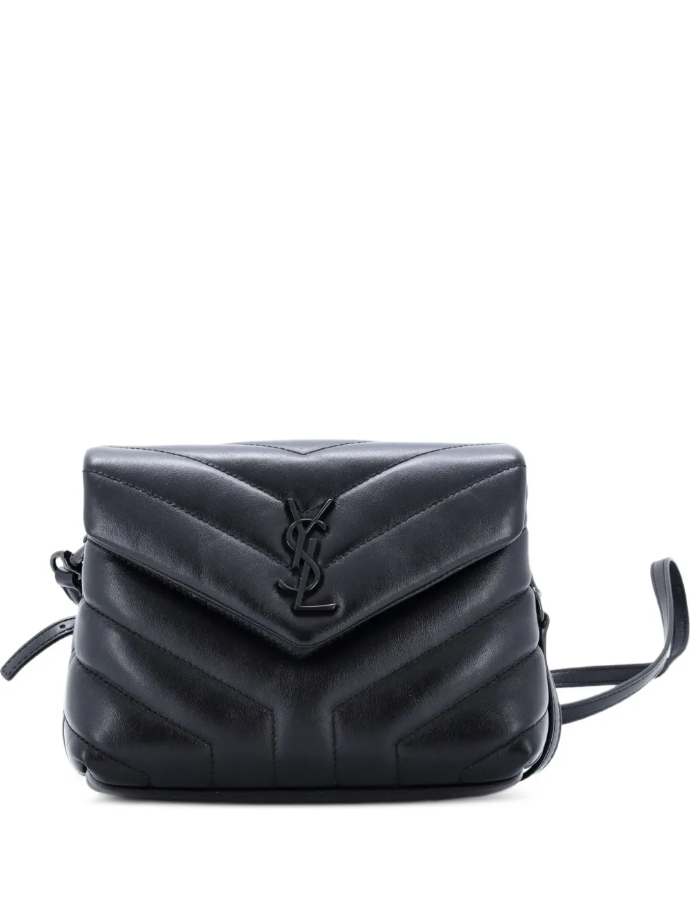 Saint Laurent Pre-Owned Borsa a tracolla Loulou in pelle matelassé con motivo chevron - Nero