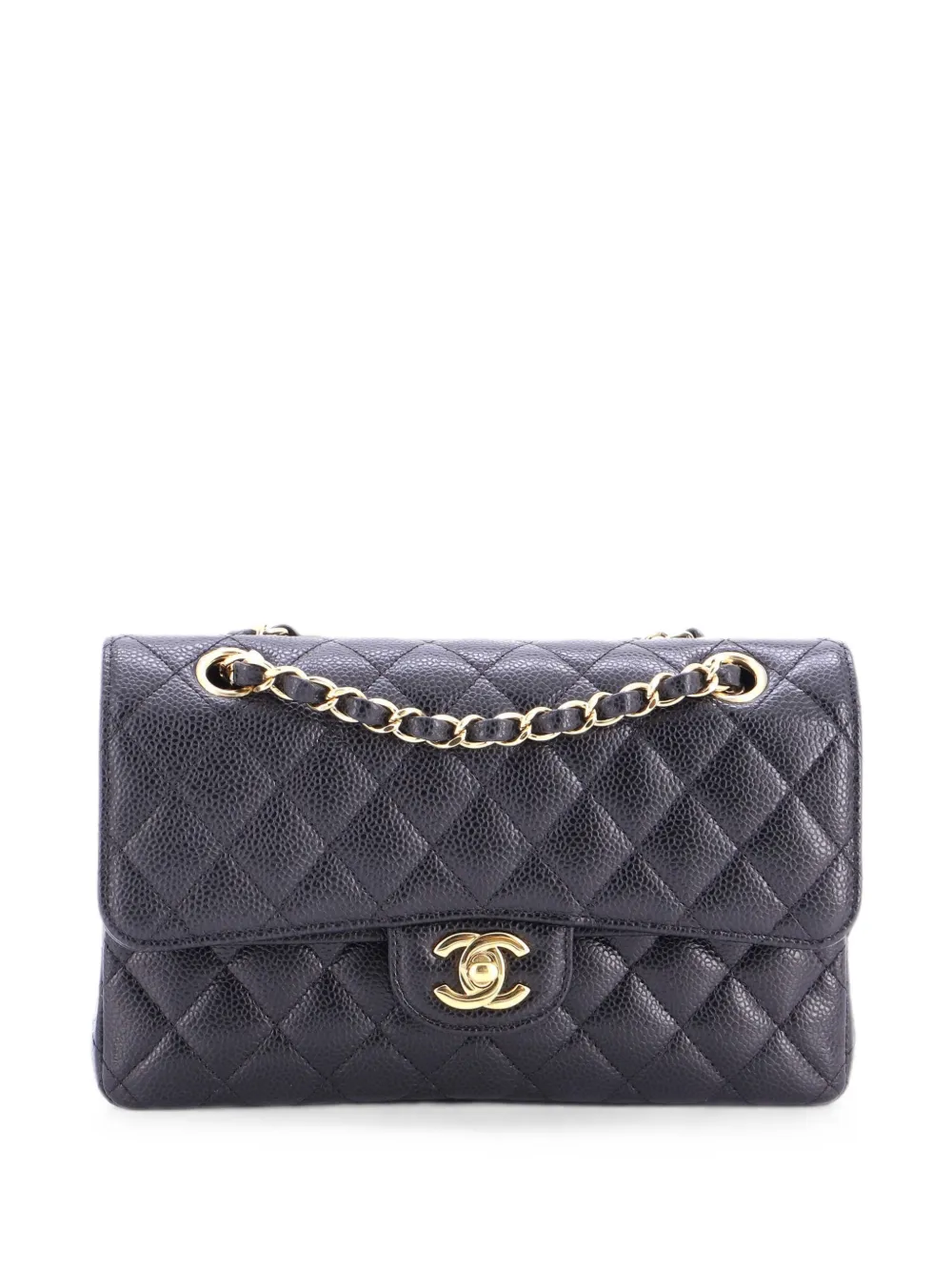 CHANEL Pre-Owned Classic Double Flap Bag Quilted Caviar Small shoulder bag - Black