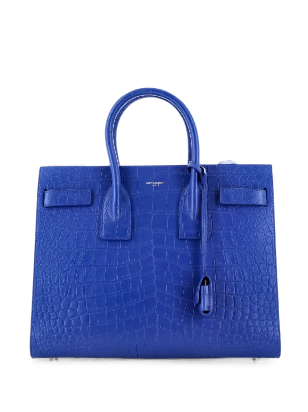 Saint Laurent Pre-Owned Borsa a tracolla Sac de Jour piccola in pelle goffrata effetto coccodrillo - Blu
