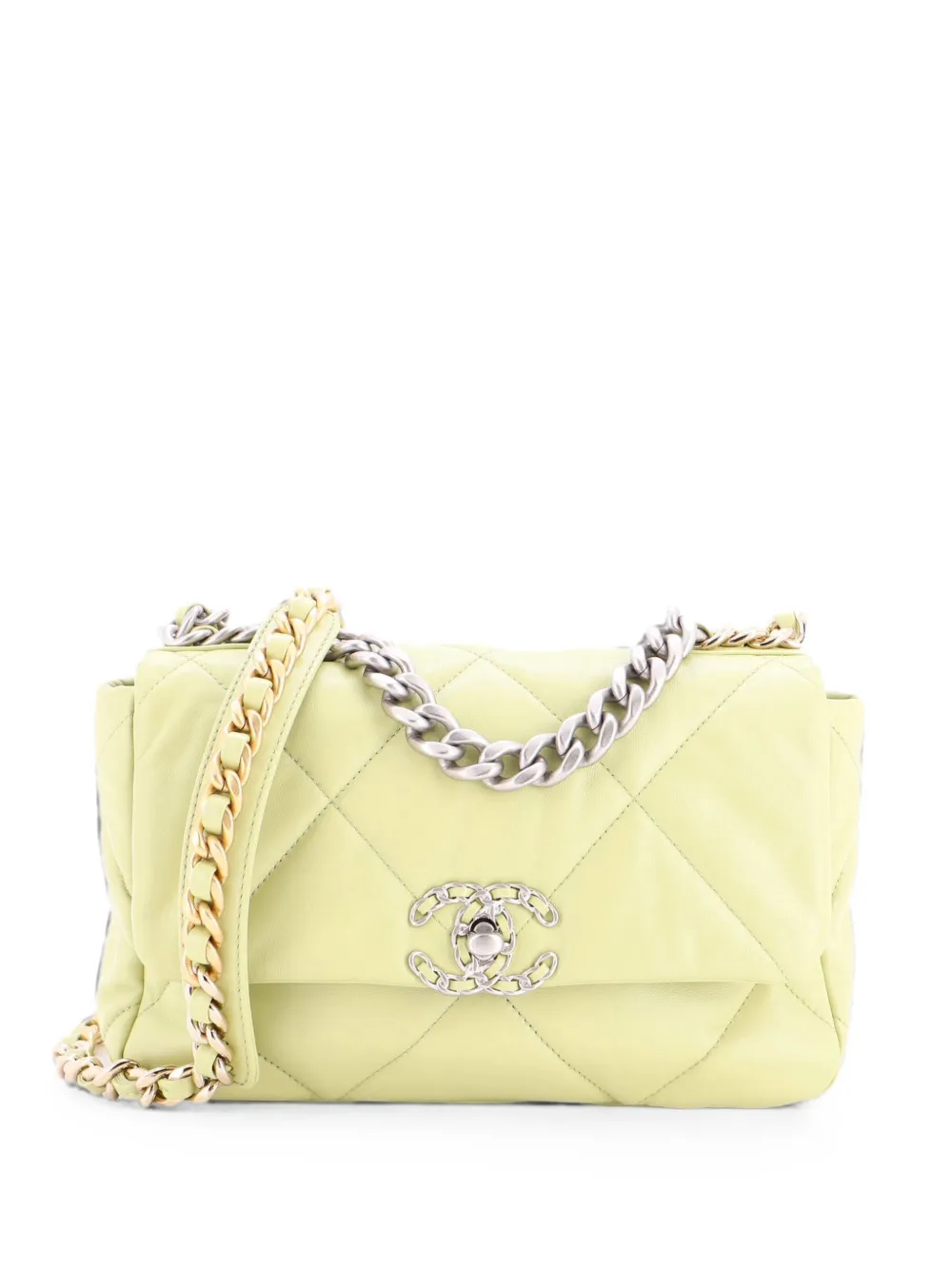 CHANEL Pre-Owned 19 Flap Bag Quilted Leather Medium crossbody bag - Green
