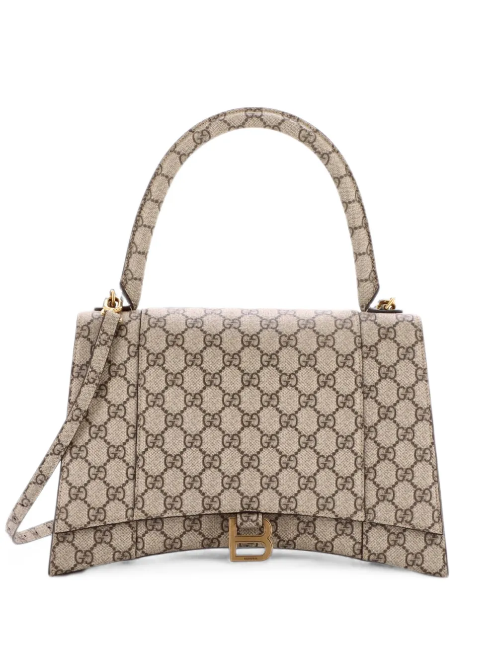Gucci Pre-Owned x Balenciaga mittelgroße The Hacker Project Hourglass Handtasche aus Canvas - Braun