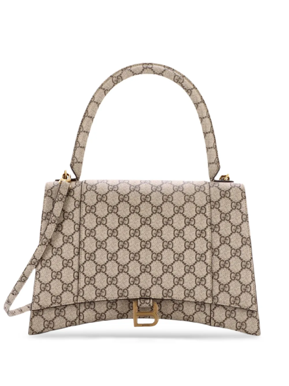 Gucci Pre-Owned x Balenciaga mittelgroße The Hacker Project Hourglass Handtasche aus Canvas - Braun