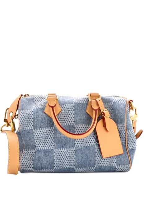 Louis Vuitton Pre-Owned Speedy Bandouliere Bag 3D Damier Giant Denim 25 satchel