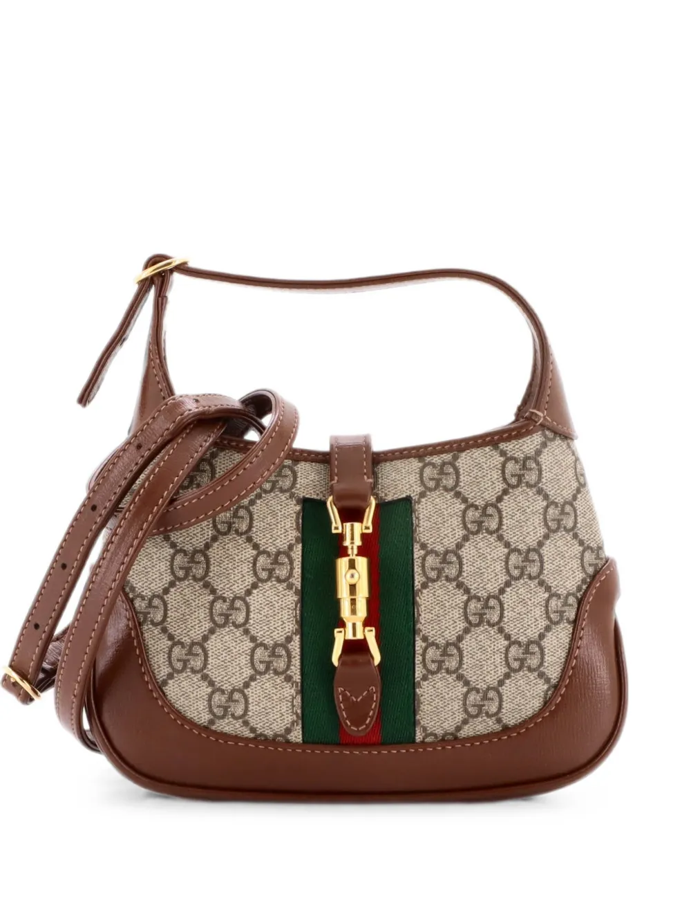 Gucci Pre-Owned Borsa passepartout Jackie 1961 mini in tela cerata GG - Marrone