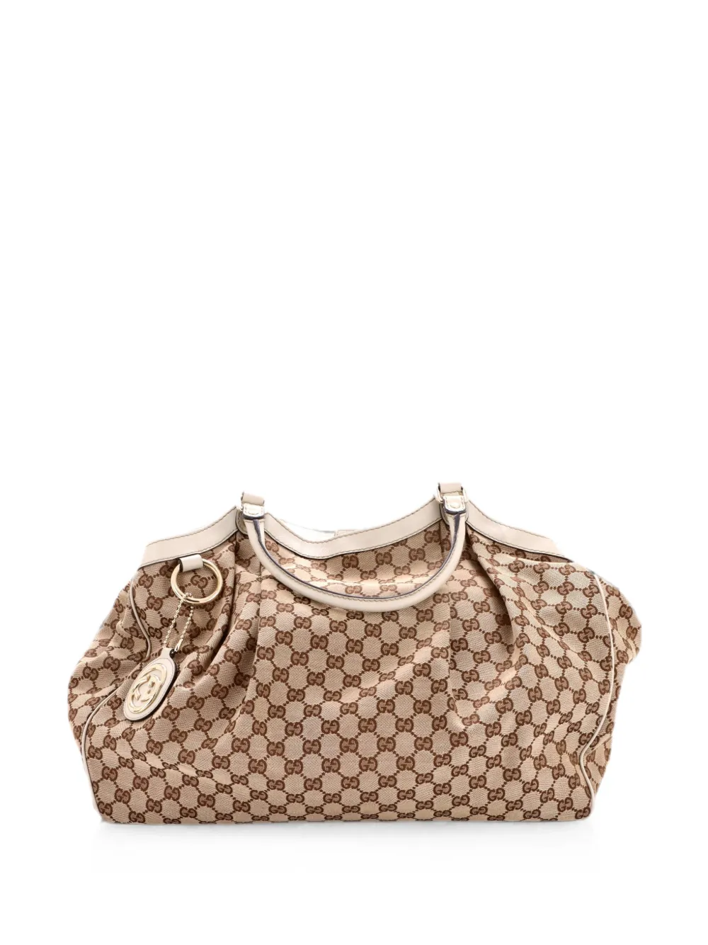 Gucci Pre-Owned Borsa tote Sukey grande in tela GG e pelle - Marrone