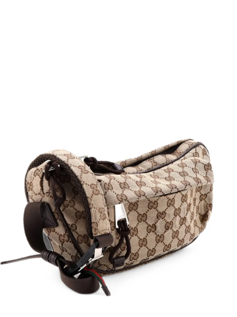 Gucci Pre-Owned Große Pocket Sling Bag Gürteltasche aus GG Canvas - Braun