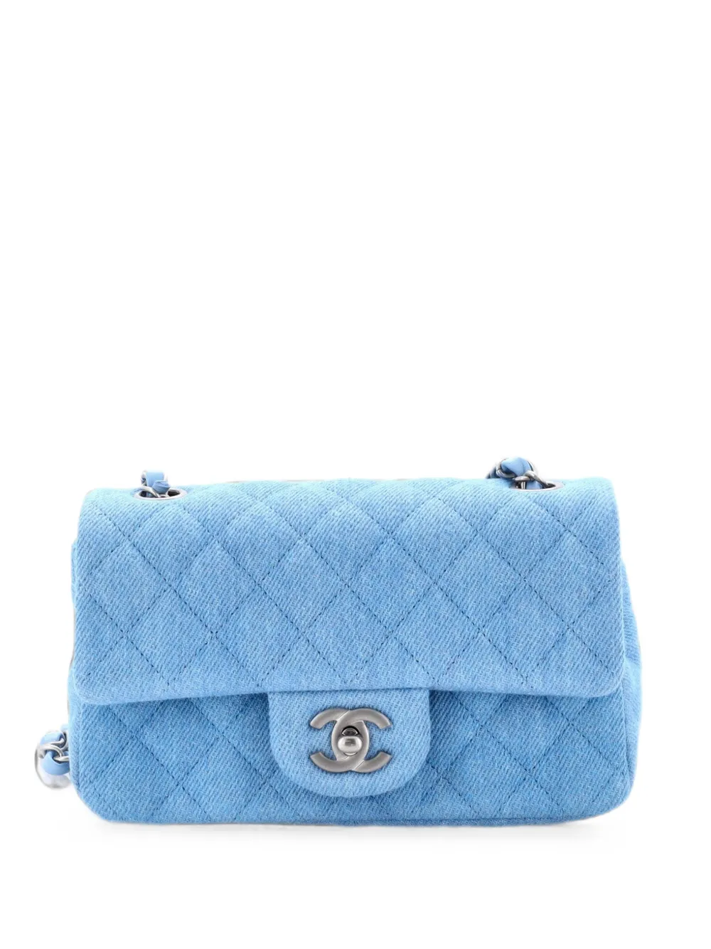 CHANEL Pre-Owned Classic Single Flap Bag Quilted Denim Mini shoulder bag - Blue