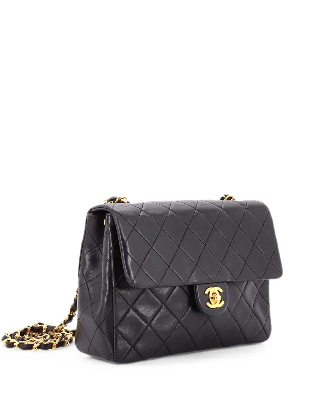 CHANEL Pre-Owned Square Classic Flap Bag Quilted Lambskin Small shoulder bag - Black