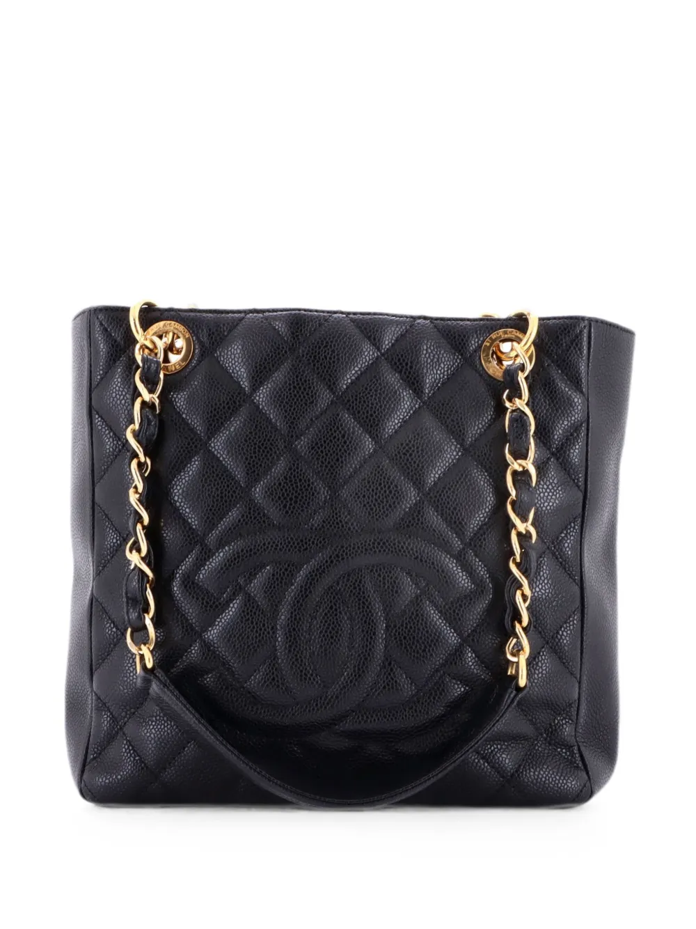 CHANEL Pre-Owned Petite Shopping Quilted Caviar tote bag - Black