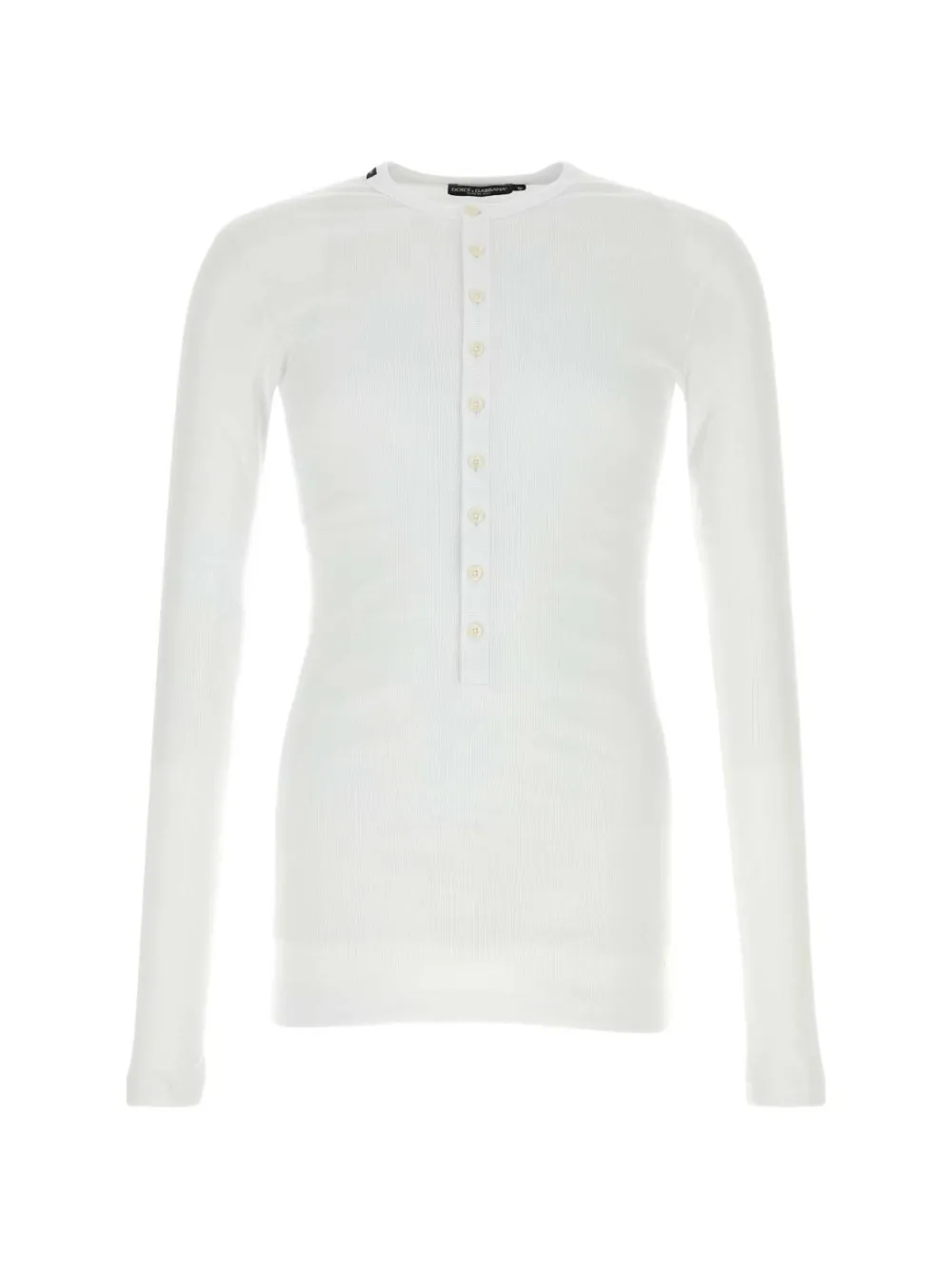 Dolce & Gabbana ribbed-knit henley T-shirt - Bianco