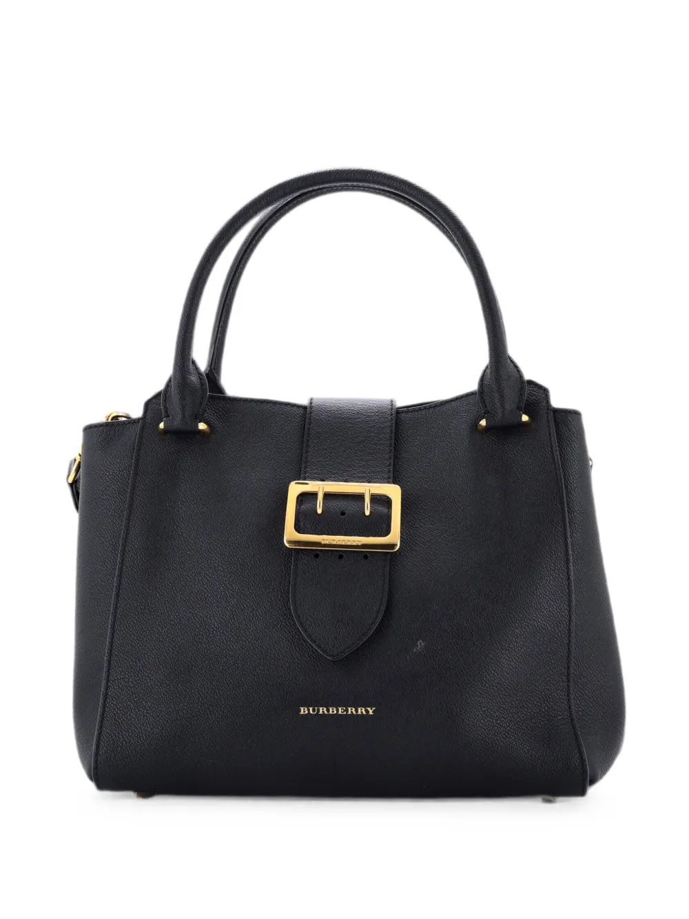 Burberry Pre-Owned Borsa tote media in pelle con fibbia - Nero