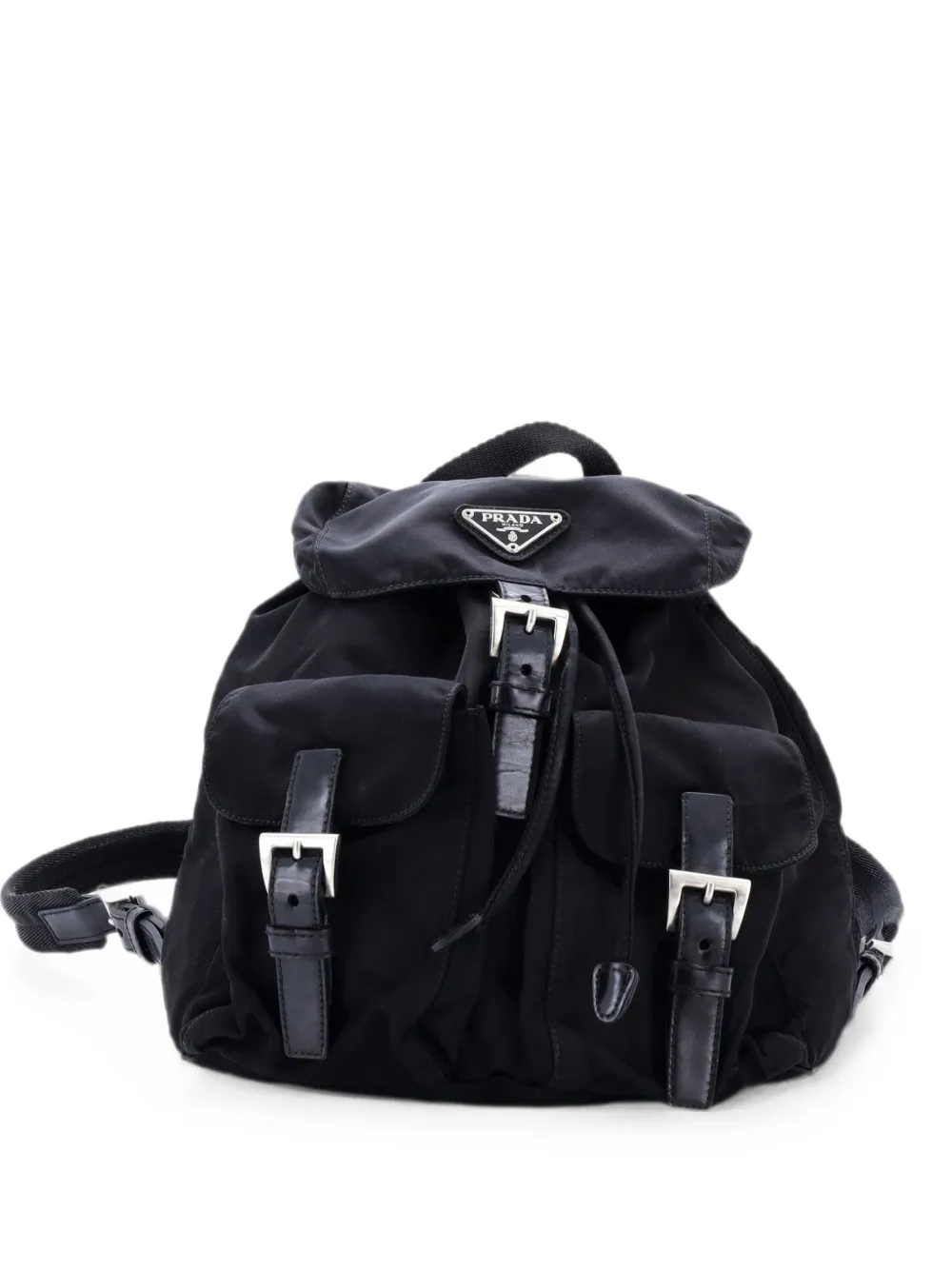 Prada Pre-Owned Kleiner Tessuto Rucksack mit Vordertasche - Schwarz