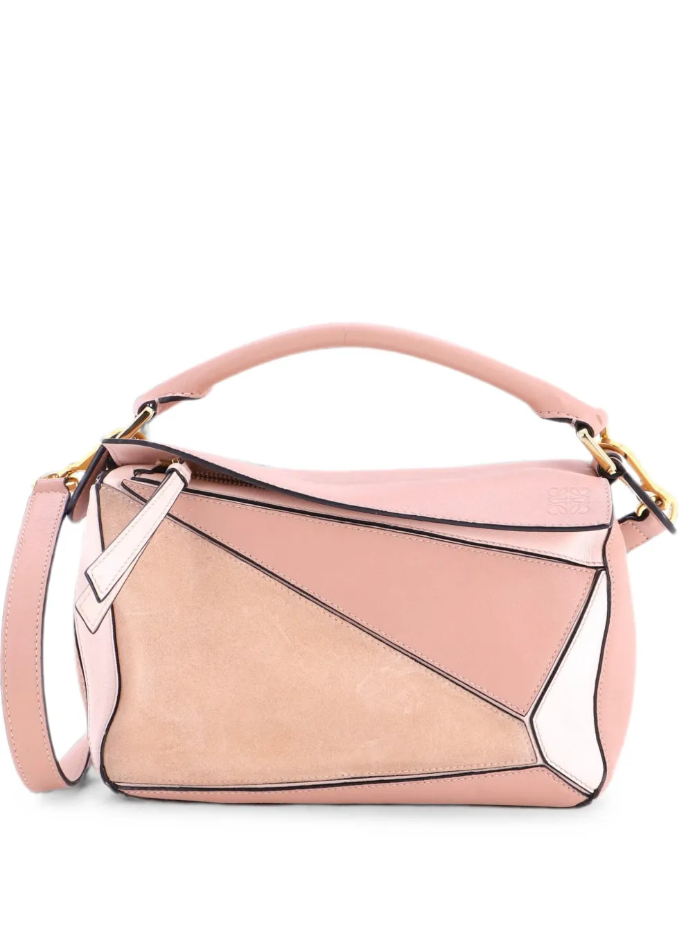 Loewe Pre-Owned Puzzle Bag Leather and Suede Medium satchel - Neutrals