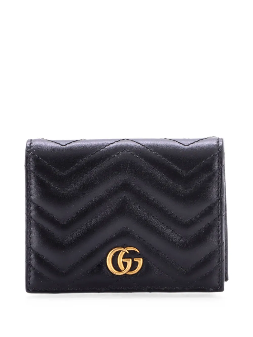 Gucci Pre-Owned Kleines GG Marmont Portemonnaie aus Matelassé-Leder - Schwarz