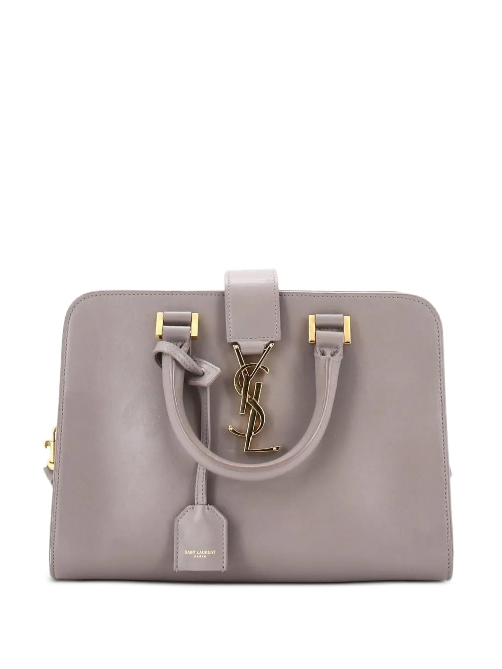 Saint Laurent Pre-Owned Borsa a tracolla Cabas Baby in pelle con monogramma - Grigio