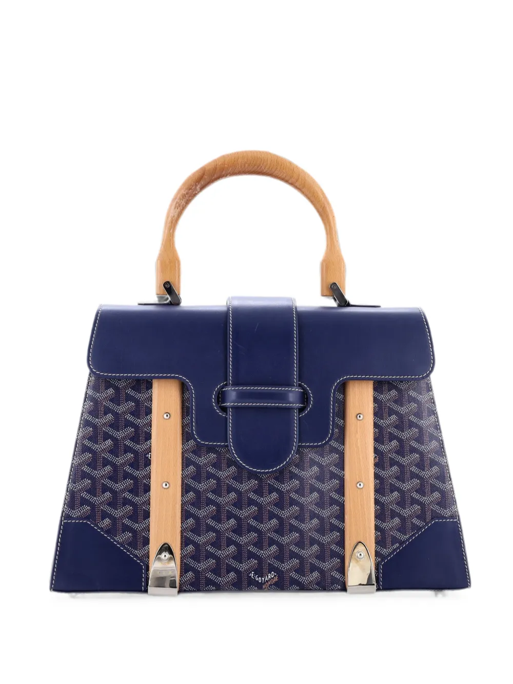 Goyard Pre-Owned Borsa a mano Saigon MM in tela cerata e pelle con manico - Blu