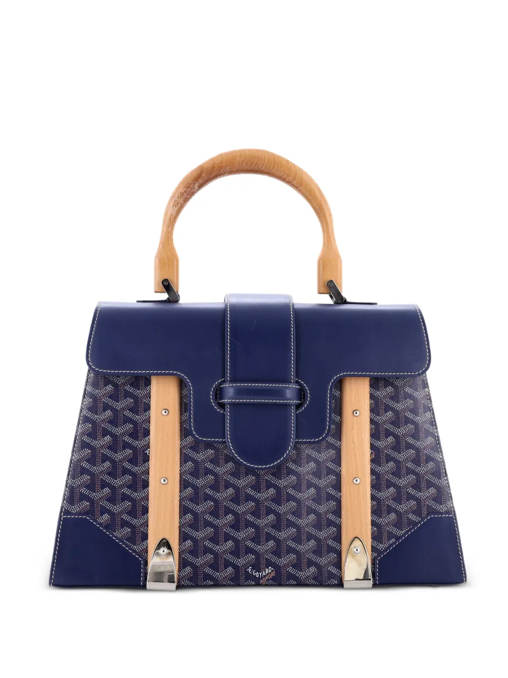 Goyard Pre-Owned Saigon Top Handle Bag Coated Canvas with Leather MM satchel - Blue