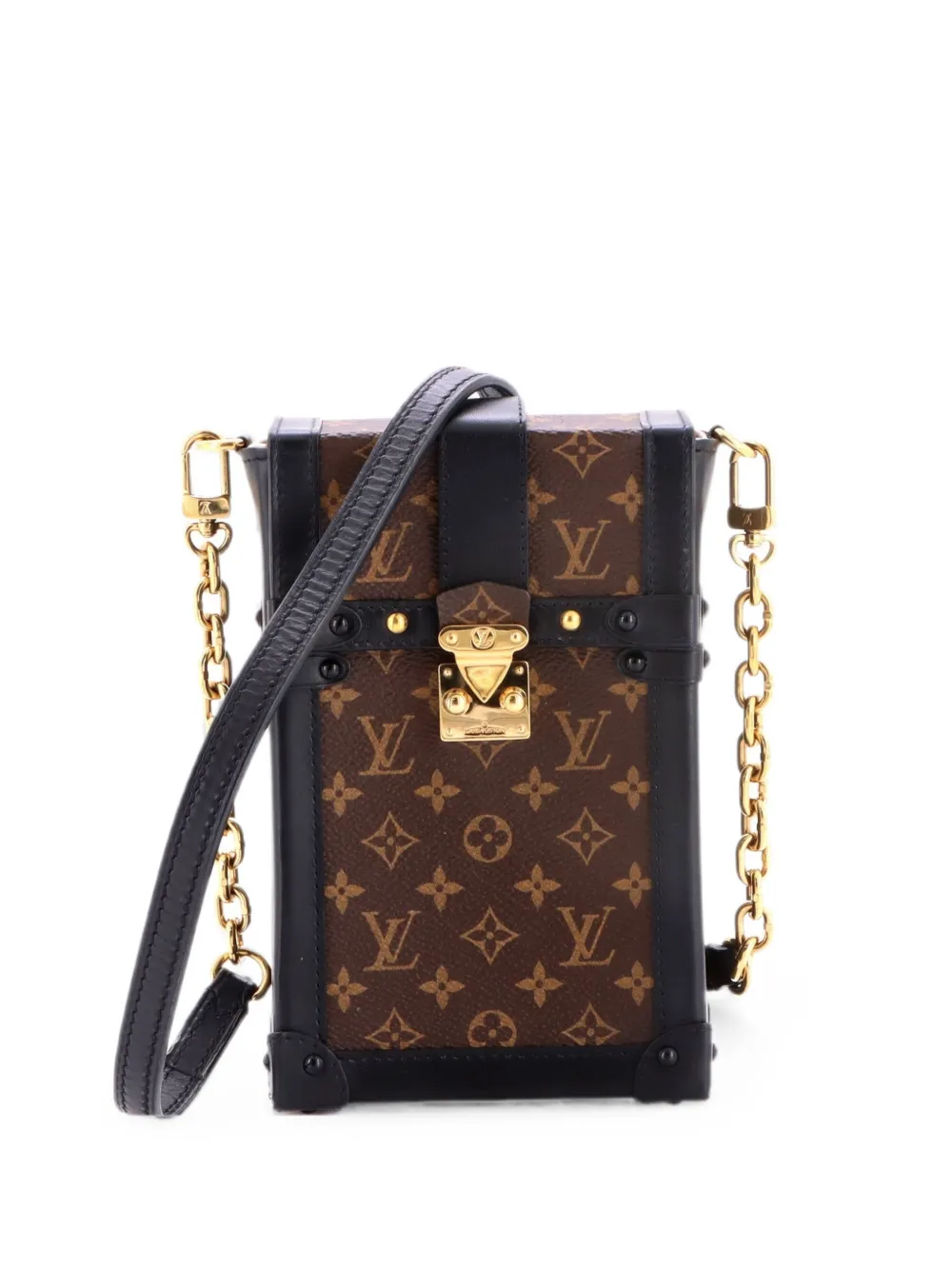 Louis Vuitton Pre-Owned Borsa a tracolla Vertical Trunk Pochette in tela con monogramma - Nero