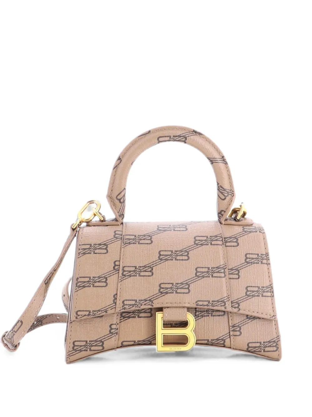 Balenciaga Pre-Owned Hourglass XS Umhängetasche aus beschichtetem Canvas - Braun