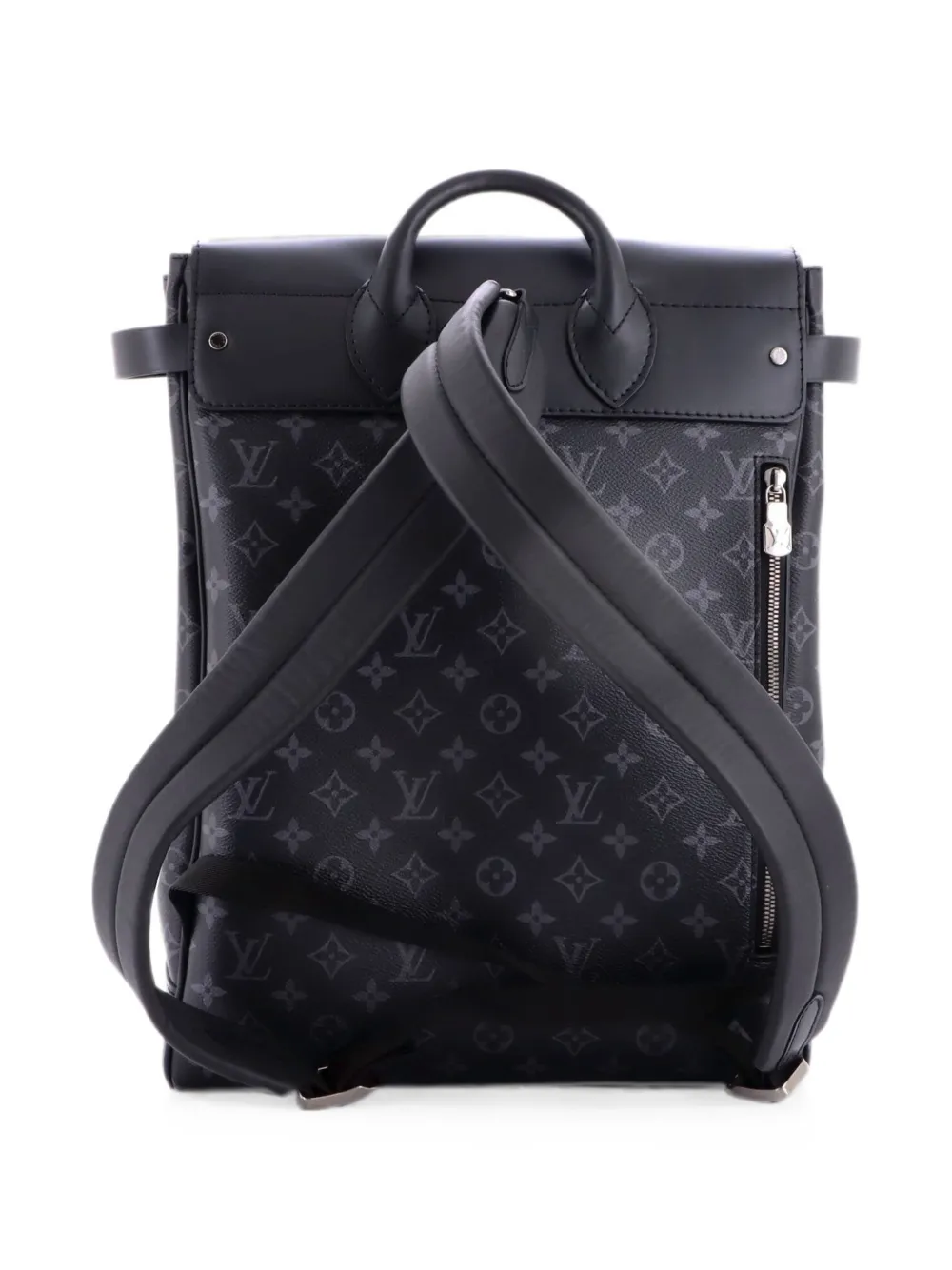 Pre-owned Louis Vuitton Steamer Monogram Eclipse Canvas Backpack In Black